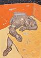 Voir Assoupi I - 13x18 - gouache